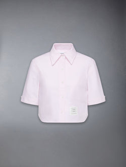 SHORT SLEEVE CROPPED OXFORD SHIRT