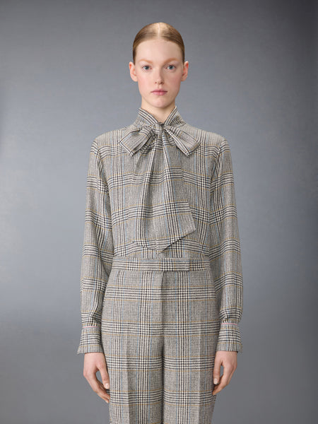 HUNTING TWEED SILK TWILL SHIRT BLK/WHT