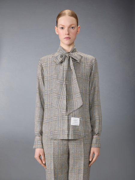 HUNTING TWEED SILK TWILL SHIRT BLK/WHT