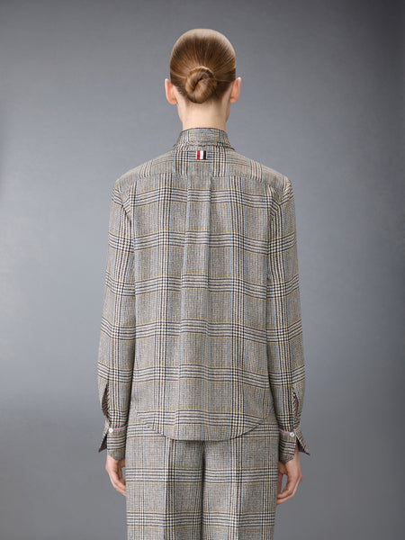 HUNTING TWEED SILK TWILL SHIRT BLK/WHT