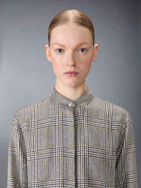 HUNTING TWEED SILK TWILL SHIRT BLK/WHT