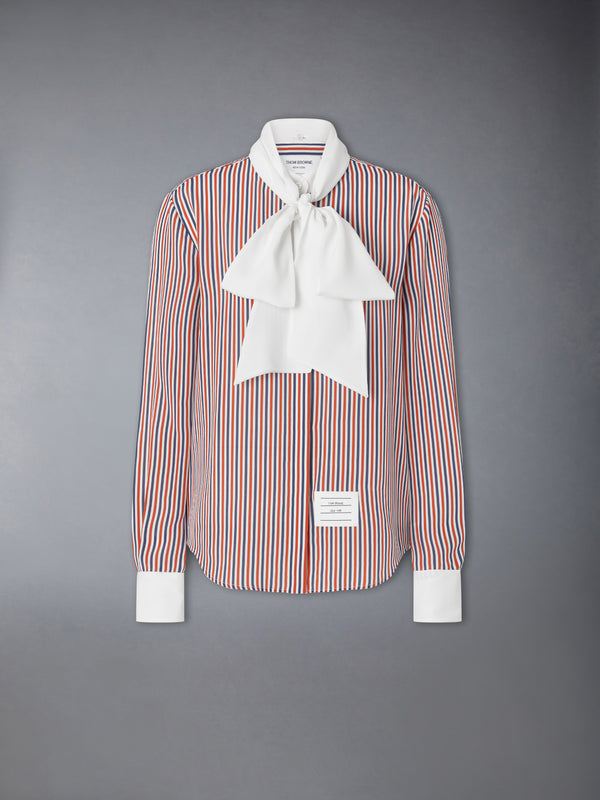 STRIPED SILK DETACHABLE COLLAR SHIRT - featured image