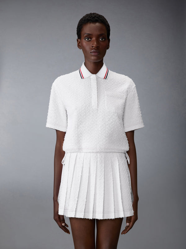 EYELASH RIBBON TWEED DRAWSTRING HEM POLO - image 1
