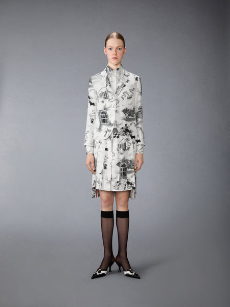 SILK TWILL HECTOR TOILE SHIRT BLK/WHT