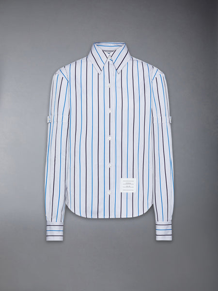 BAR STRIPE POPLIN ARMBAND EASY FIT SHIRT MEDIUM BLUE