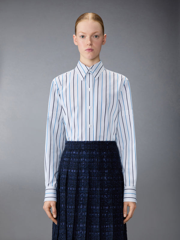 BAR STRIPE POPLIN ARMBAND EASY FIT SHIRT - image 1