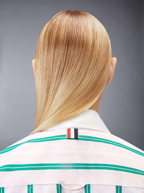 REPP STRIPE POPLIN SUPERSIZED SHORT SLEEVE SHIRT - image 5