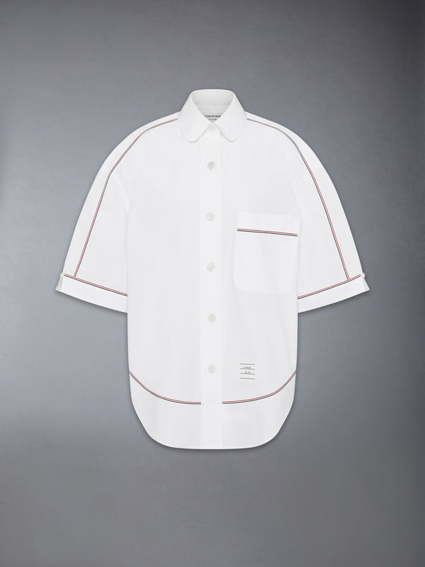 SOLID POPLIN RWB TRIM SUPERSIZED SHORT SLEEVE SHIRT - featured image