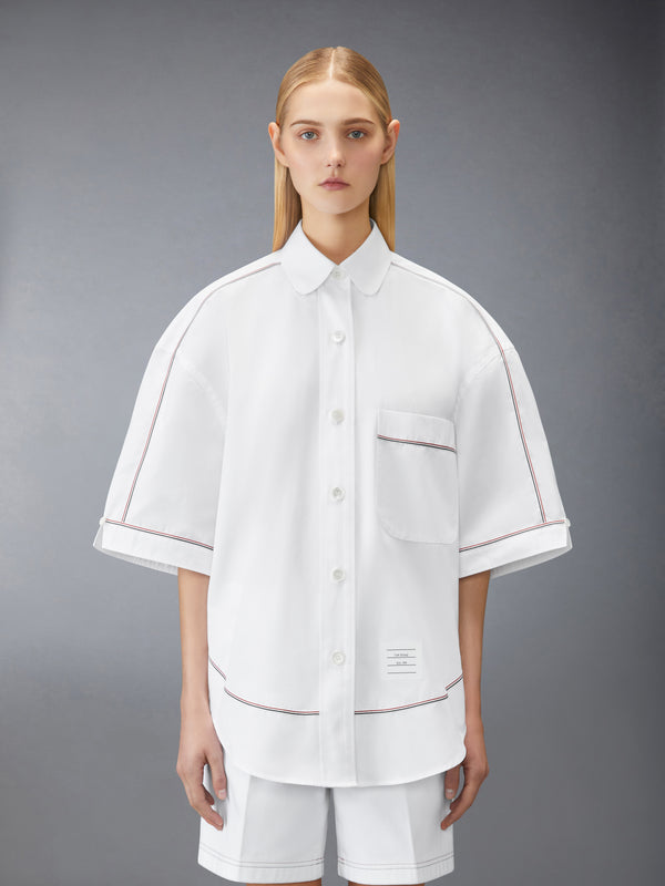SOLID POPLIN RWB TRIM SUPERSIZED SHORT SLEEVE SHIRT - image 1