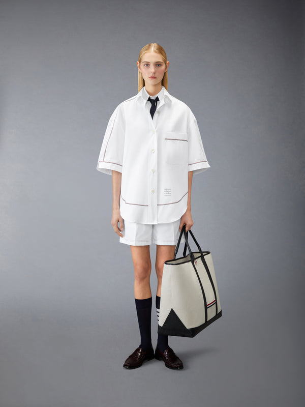 SOLID POPLIN RWB TRIM SUPERSIZED SHORT SLEEVE SHIRT - image 4