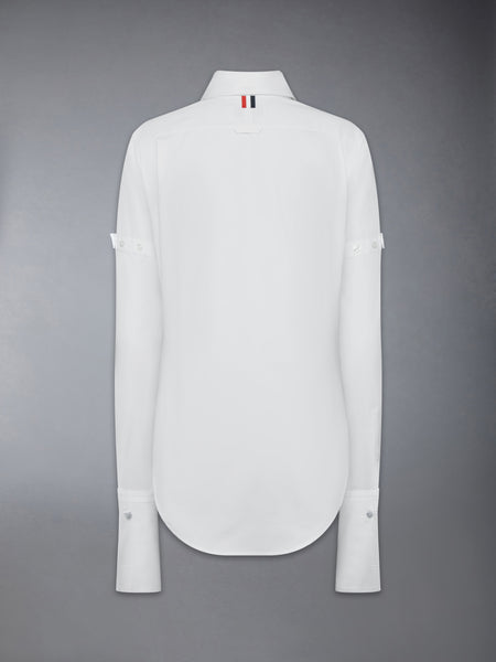 SOLID POPLIN ARMBAND FRENCH CUFF SHIRT WHITE