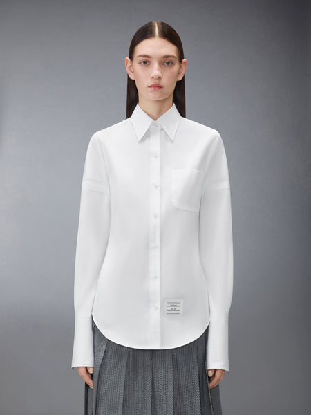 SOLID POPLIN ARMBAND FRENCH CUFF SHIRT WHITE