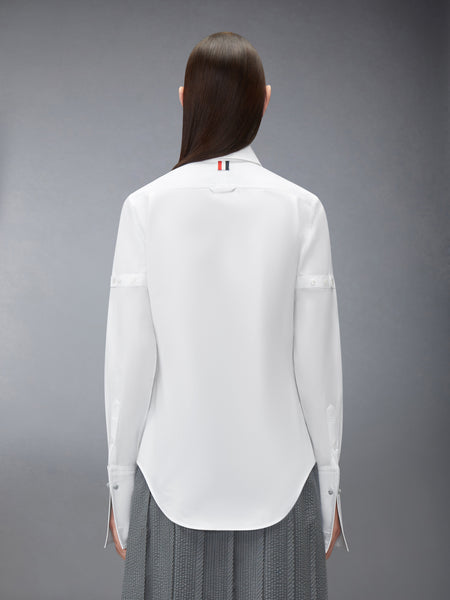 SOLID POPLIN ARMBAND FRENCH CUFF SHIRT WHITE