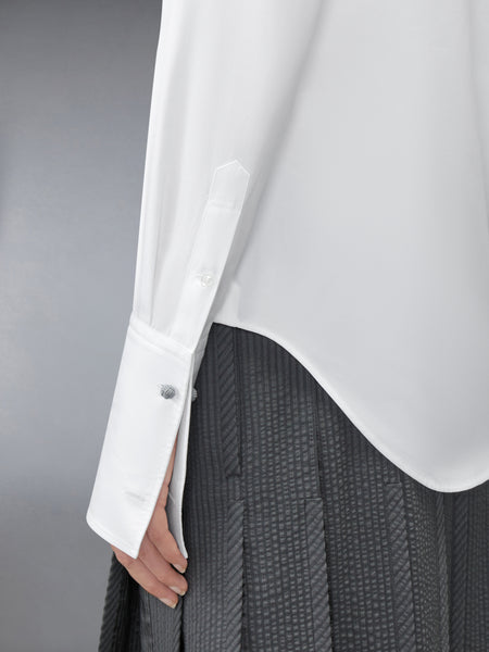 SOLID POPLIN ARMBAND FRENCH CUFF SHIRT WHITE