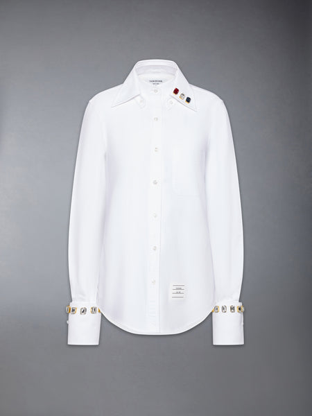 SWAROVSKI CRYSTAL OXFORD SHIRT WHITE