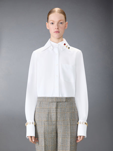 SWAROVSKI CRYSTAL OXFORD SHIRT WHITE