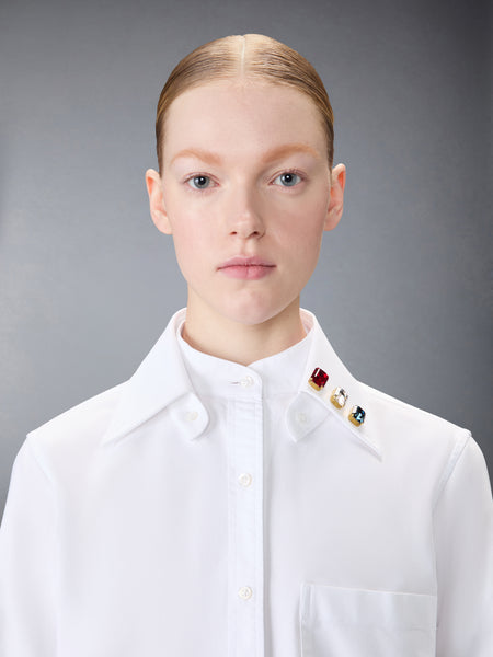SWAROVSKI CRYSTAL OXFORD SHIRT WHITE
