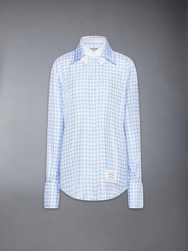 SILK TWILL GINGHAM SHIRT - featured image