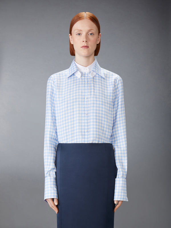 SILK TWILL GINGHAM SHIRT - image 3