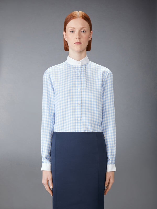 SILK TWILL GINGHAM SHIRT - image 1
