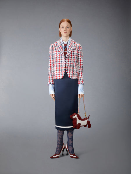 SILK TWILL GINGHAM SHIRT LIGHT BLUE