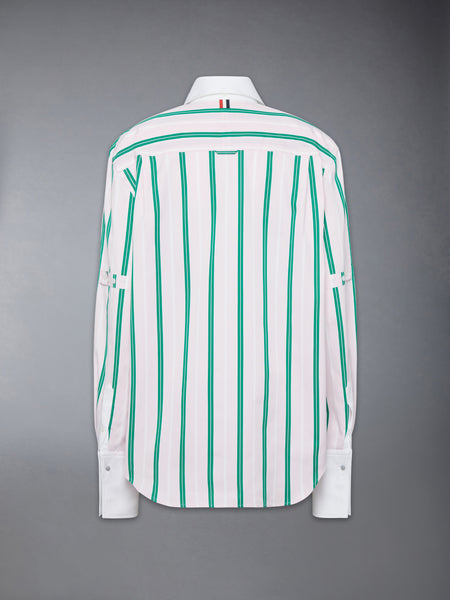 REP STRIPE POPLIN ARMBAND OVERSIZED SHIRT LT PINK