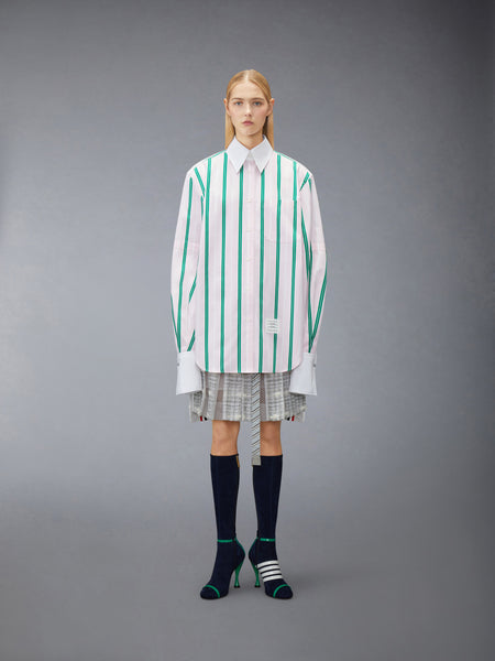 REP STRIPE POPLIN ARMBAND OVERSIZED SHIRT LT PINK