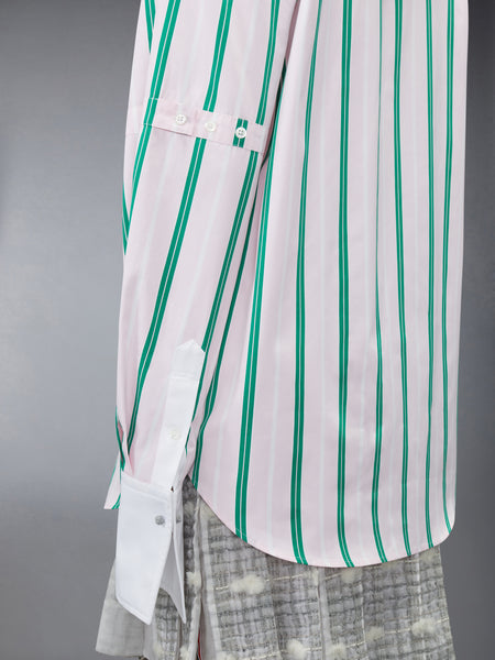 REP STRIPE POPLIN ARMBAND OVERSIZED SHIRT LT PINK