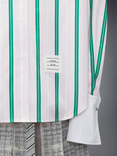 REP STRIPE POPLIN ARMBAND OVERSIZED SHIRT LT PINK