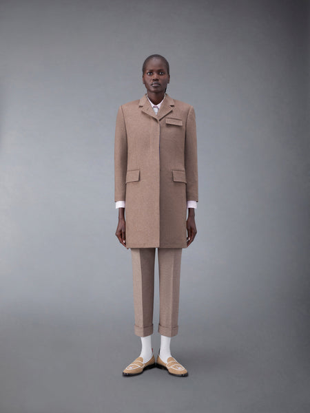 Coat Weight Cashmere Melange High Armhole Chesterfield Overcoat BROWN