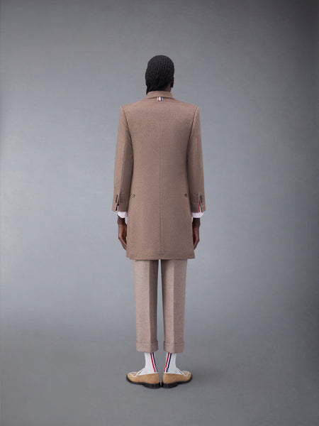 Coat Weight Cashmere Melange High Armhole Chesterfield Overcoat BROWN