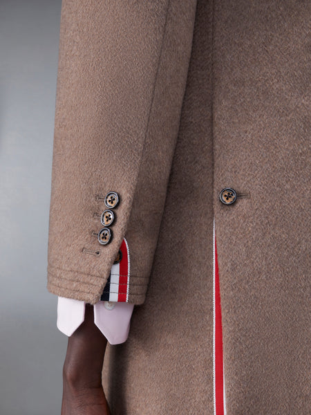 Coat Weight Cashmere Melange High Armhole Chesterfield Overcoat BROWN
