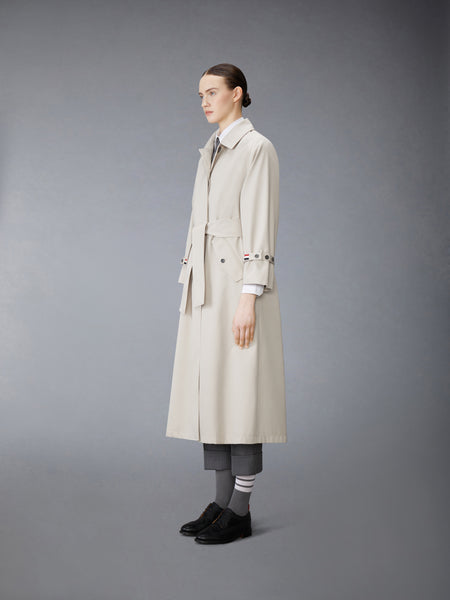 WATERPROOF COTTON TWILL RAGLAN TRENCH OVERCOAT KHAKI