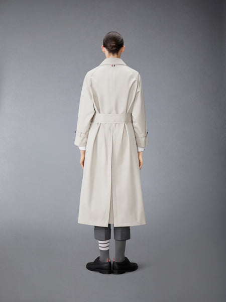 WATERPROOF COTTON TWILL RAGLAN TRENCH OVERCOAT KHAKI