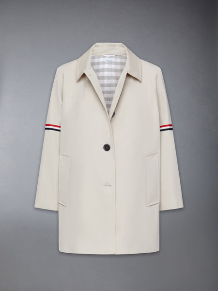 COTTON TWILL ARMBAND CROPPED CAR COAT KHAKI