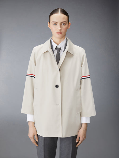 COTTON TWILL ARMBAND CROPPED CAR COAT KHAKI