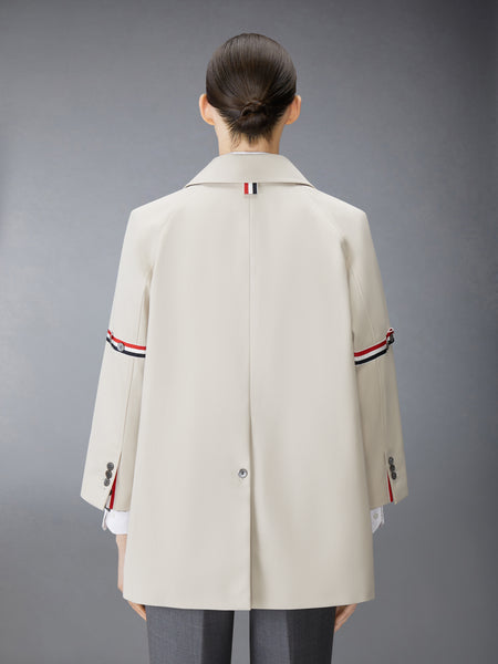 COTTON TWILL ARMBAND CROPPED CAR COAT KHAKI