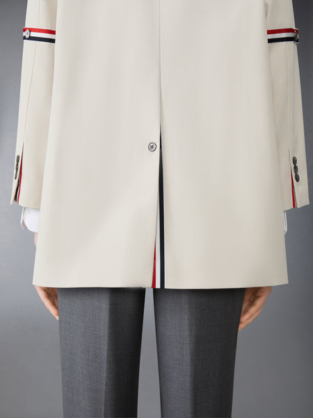 COTTON TWILL ARMBAND CROPPED CAR COAT KHAKI