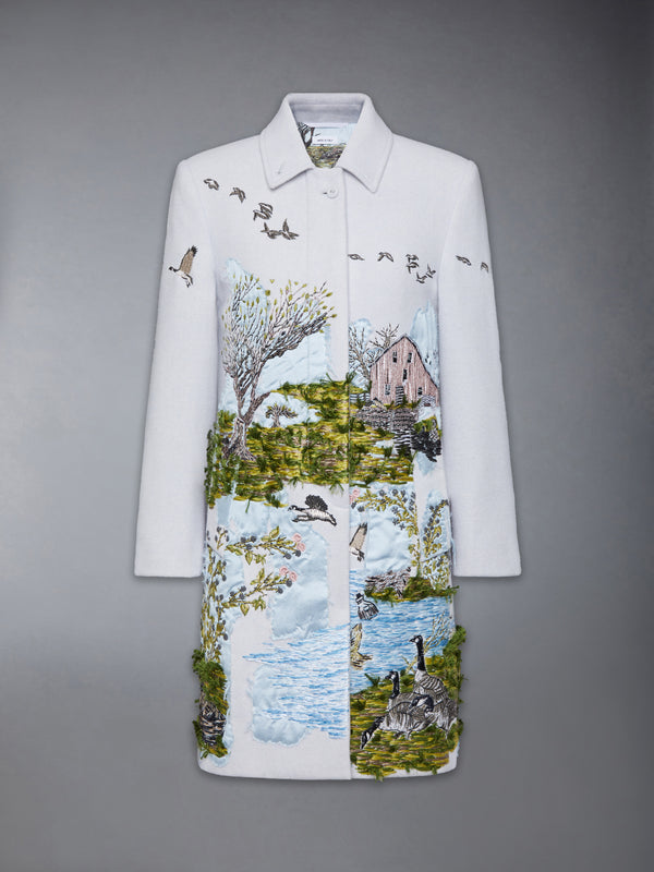 SCENIC TOILE APPLIQUE BAL COLLAR OVERCOAT - featured image