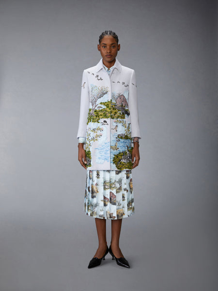 SCENIC TOILE APPLIQUE BAL COLLAR OVERCOAT MULTI