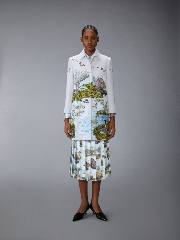 SCENIC TOILE APPLIQUE BAL COLLAR OVERCOAT - image 1