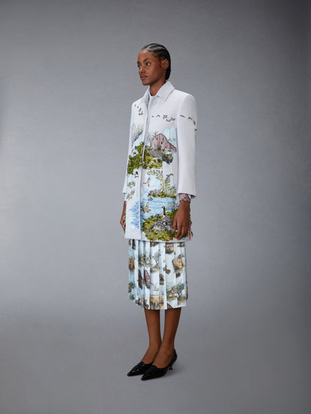 SCENIC TOILE APPLIQUE BAL COLLAR OVERCOAT MULTI