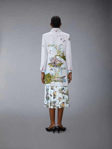 SCENIC TOILE APPLIQUE BAL COLLAR OVERCOAT MULTI