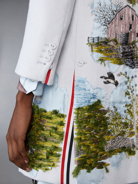 SCENIC TOILE APPLIQUE BAL COLLAR OVERCOAT MULTI