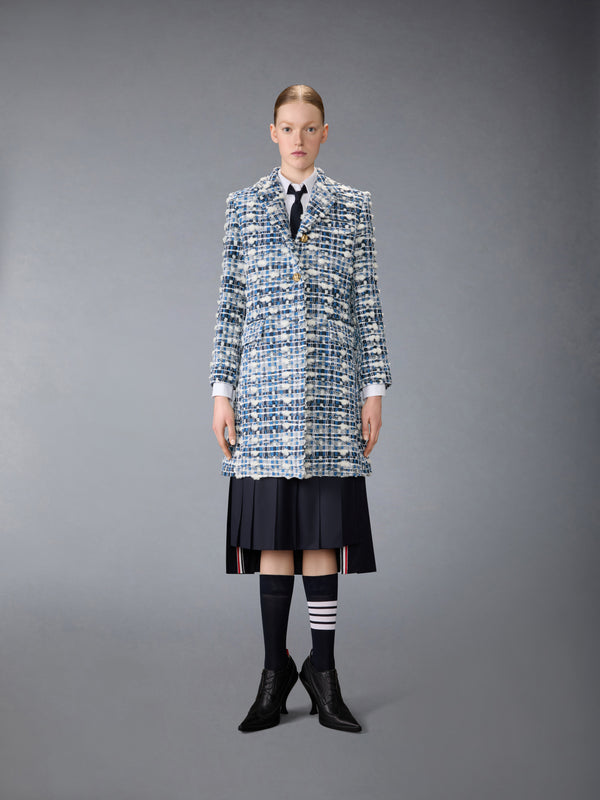 DENIM POUF TWEED CHESTERFIELD COAT - image 1