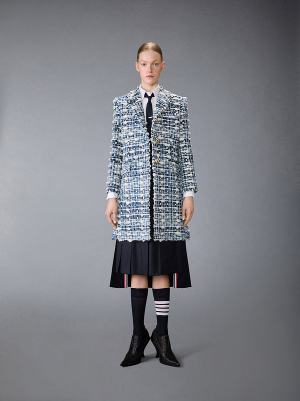 DENIM POUF TWEED CHESTERFIELD COAT - image 4