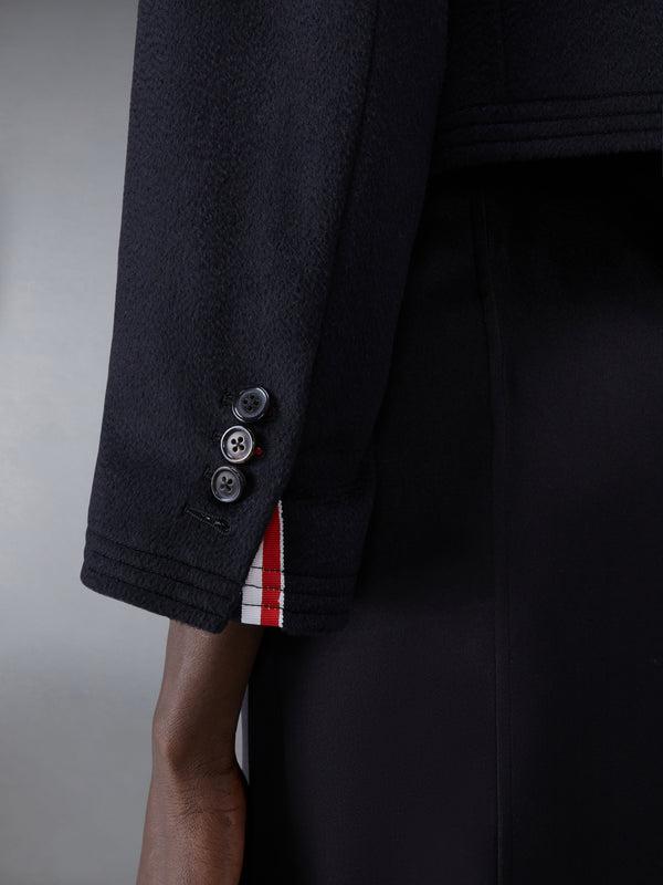 ZIBELINE COAT WEIGHT CASHMERE VELVET COLLAR CROPPED CHESTERFIELD COAT - image 6