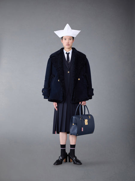 Shearling Pea Coat NAVY