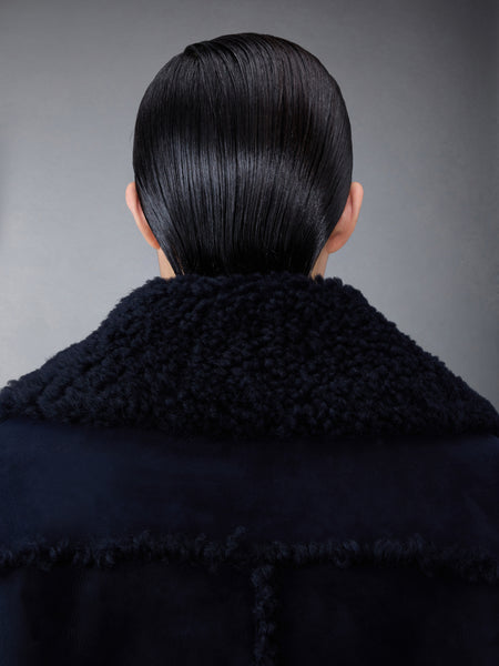 Shearling Pea Coat NAVY