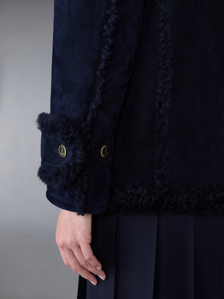 Shearling Pea Coat NAVY